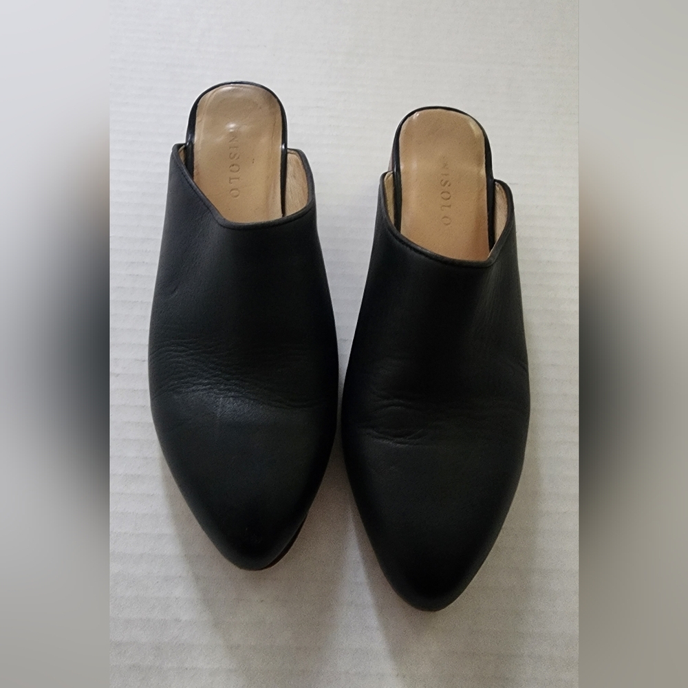Nisolo Black Leather Mules